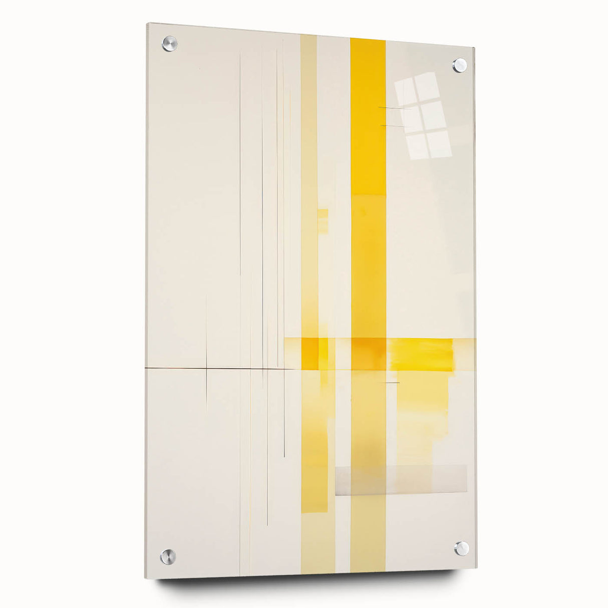 Modern Electric Abstract Lines - Minimalist Yellow Geometric Wall Decor