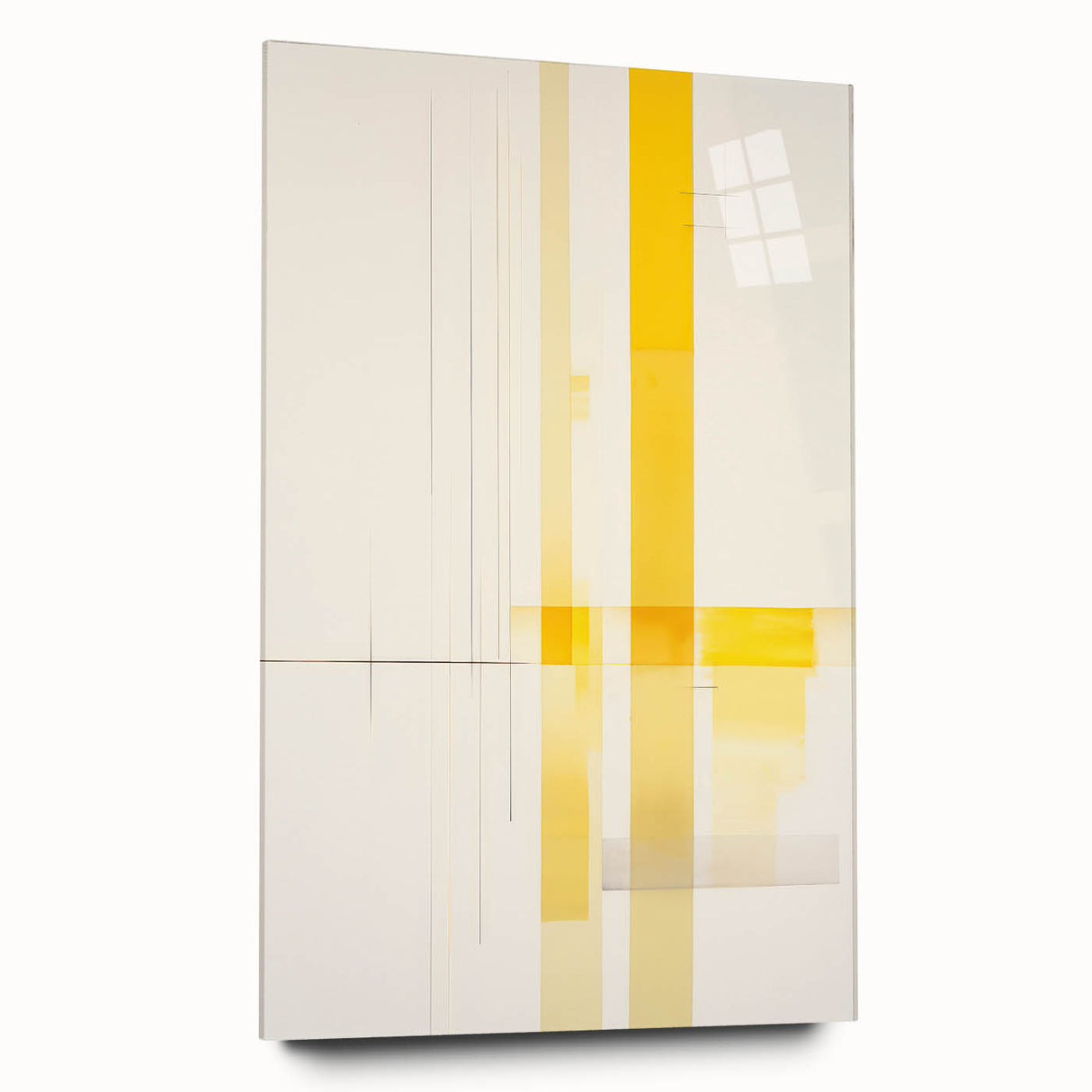 Modern Electric Abstract Lines - Minimalist Yellow Geometric Wall Decor