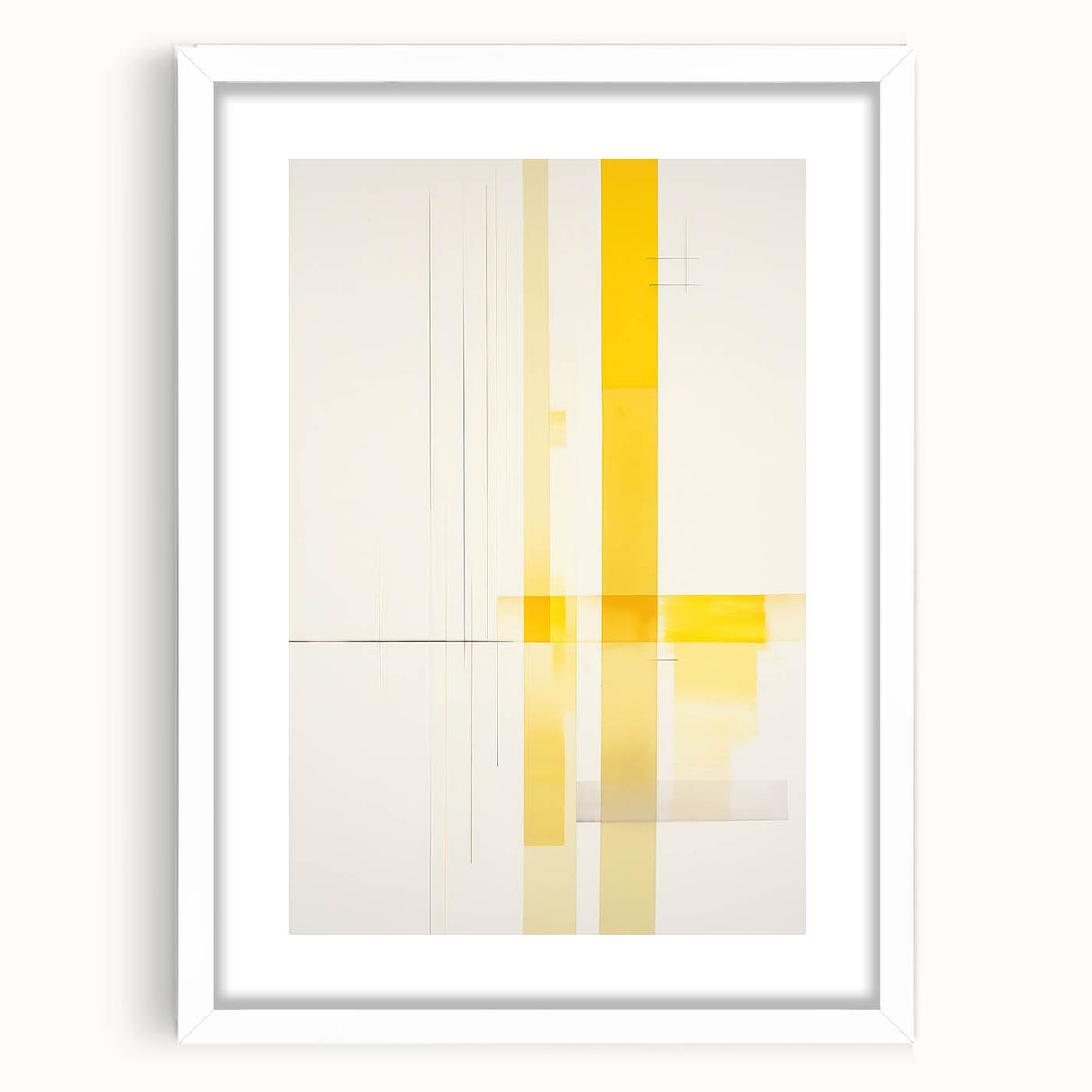 Modern Electric Abstract Lines - Minimalist Yellow Geometric Wall Decor