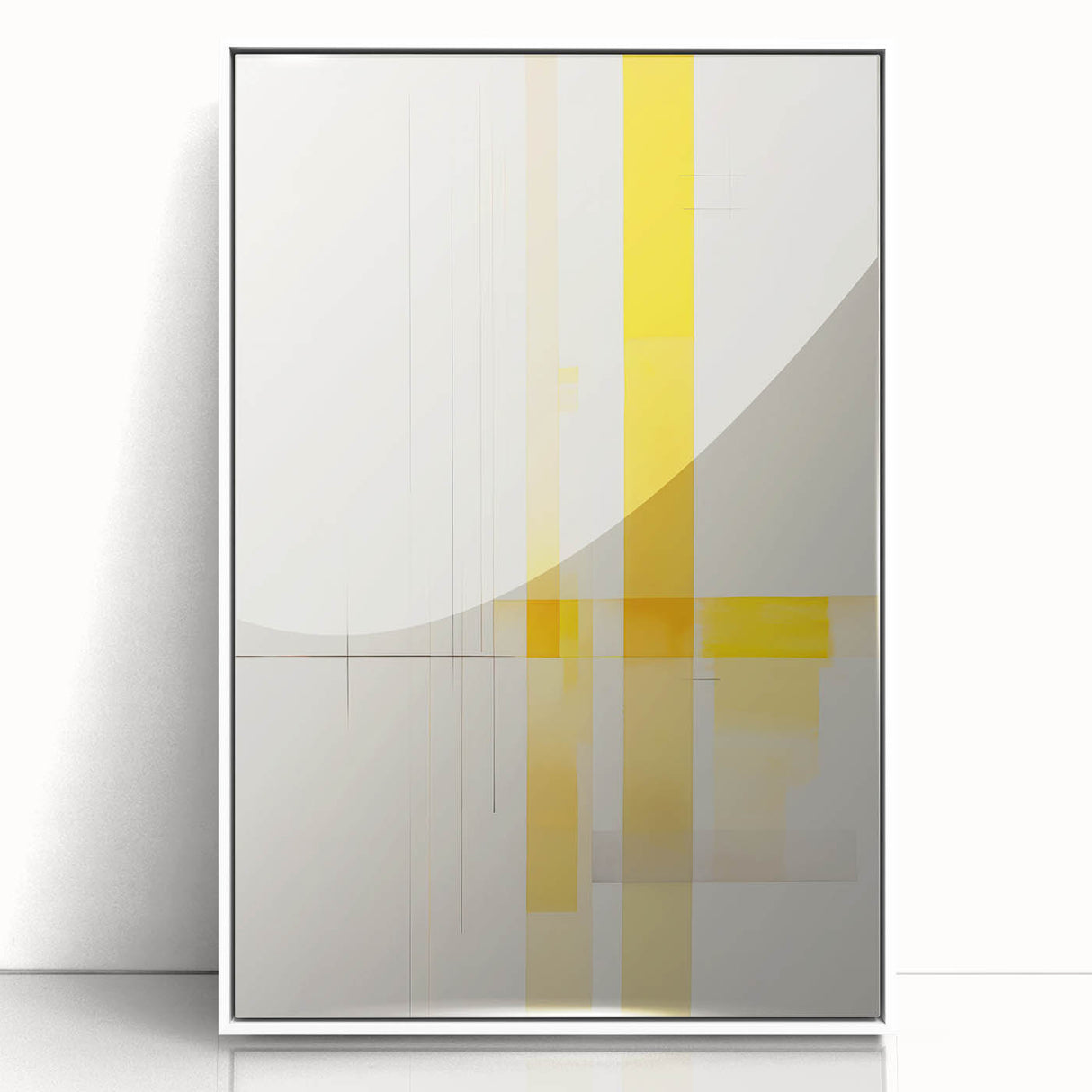 Modern Electric Abstract Lines - Minimalist Yellow Geometric Wall Decor