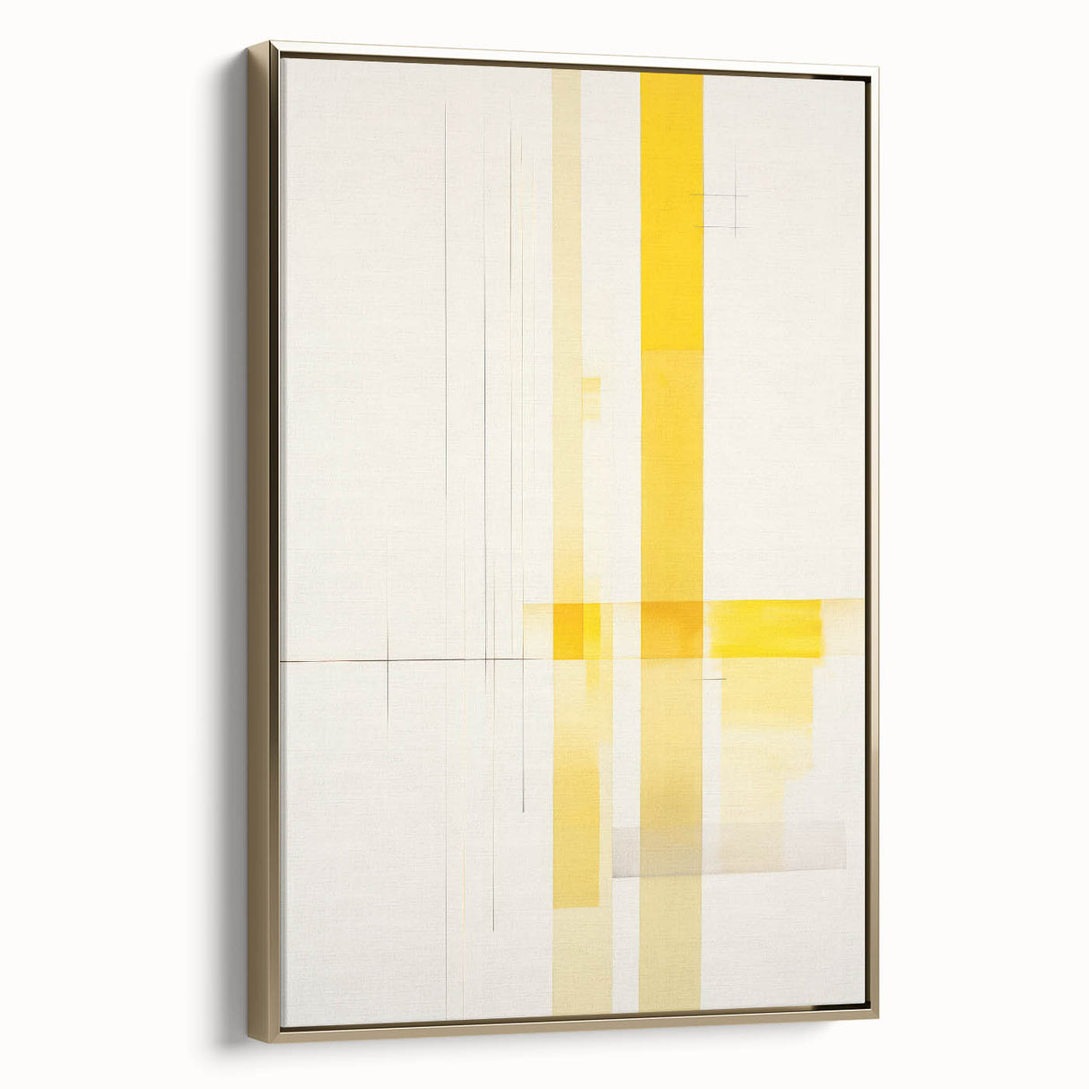 Modern Electric Abstract Lines - Minimalist Yellow Geometric Wall Decor
