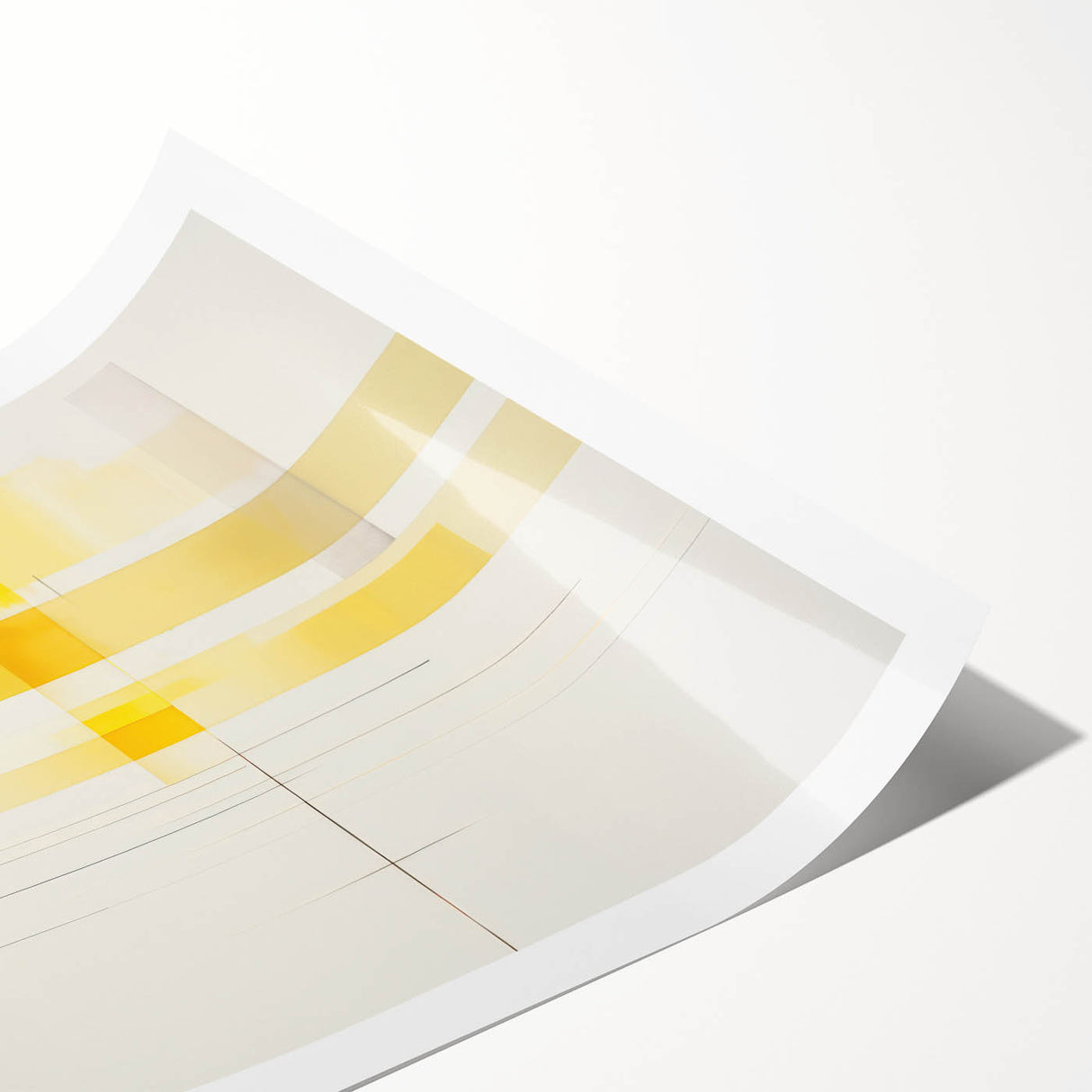 Modern Electric Abstract Lines - Minimalist Yellow Geometric Wall Decor