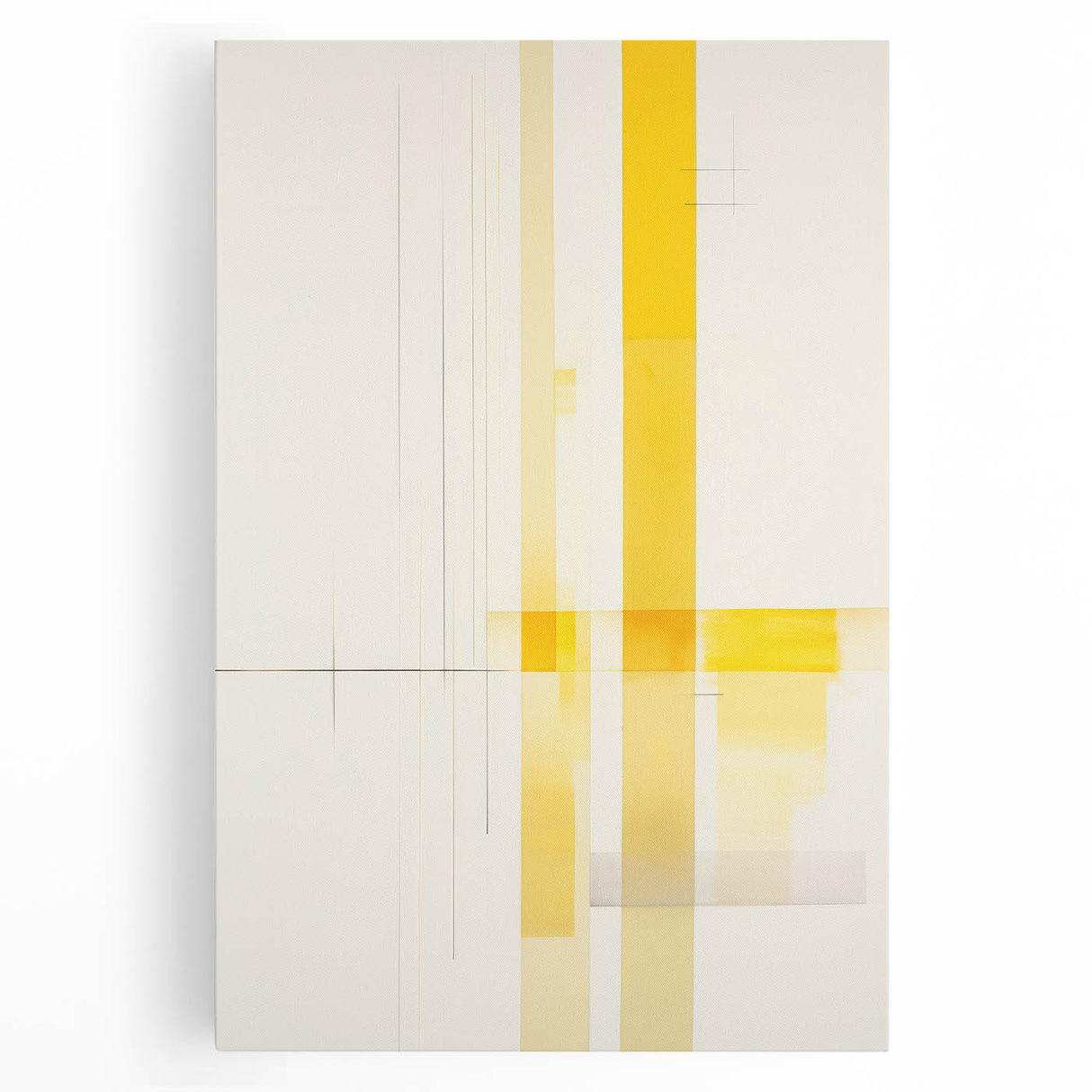 Modern Electric Abstract Lines - Minimalist Yellow Geometric Wall Decor