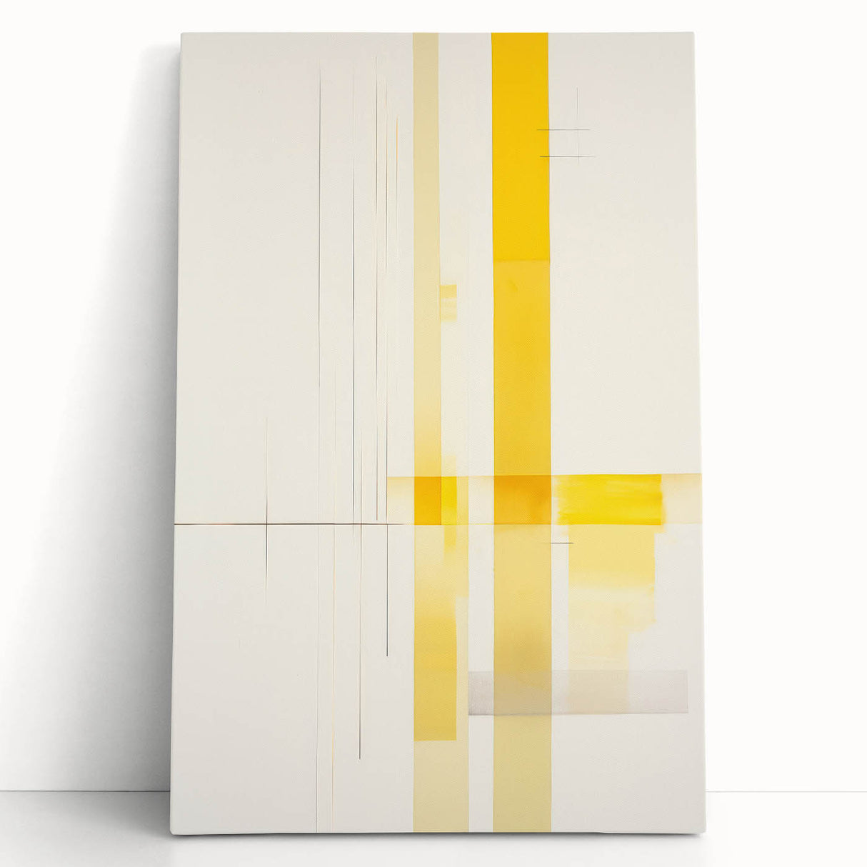 Modern Electric Abstract Lines - Minimalist Yellow Geometric Wall Decor