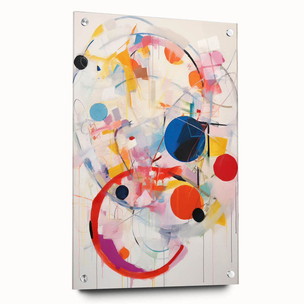 Vibrant Electric Abstract Art - Dynamic Colorful Geometric Wall Decor