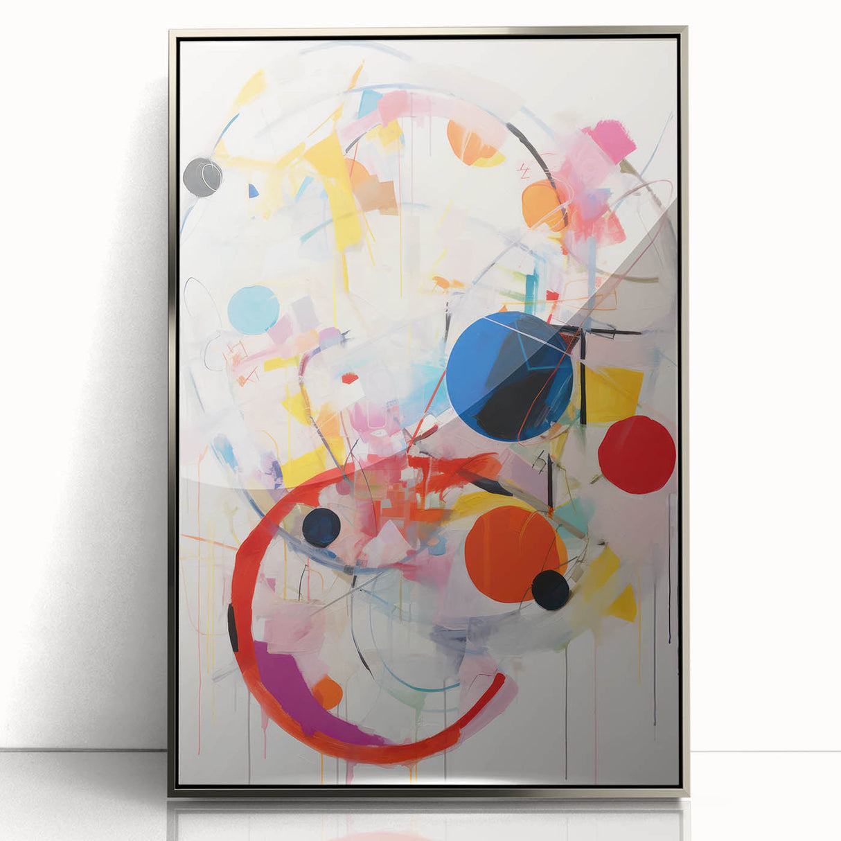 Vibrant Electric Abstract Art - Dynamic Colorful Geometric Wall Decor
