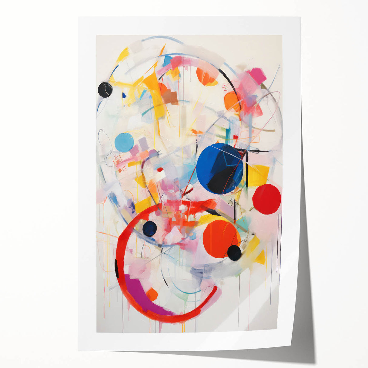 Vibrant Electric Abstract Art - Dynamic Colorful Geometric Wall Decor