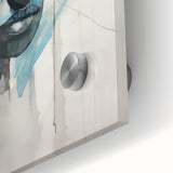 Abstract Electric Portrait - Expressive Blue and Black Minimalist Art