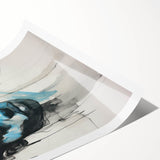 Abstract Electric Portrait - Expressive Blue and Black Minimalist Art