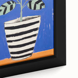 Vibrant Electric Botanical Art - Modern Blue and Yellow Plant Wall Decor