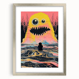 Vibrant Electric Monster Art - Bold Abstract Wall Decor for Kids