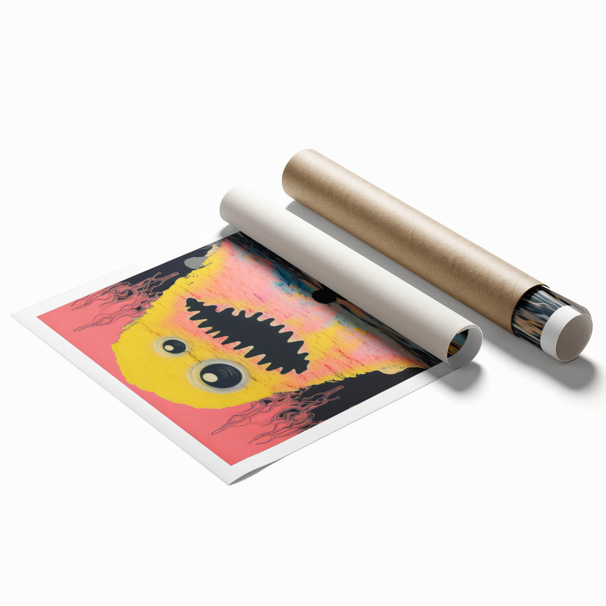 Vibrant Electric Monster Art - Bold Abstract Wall Decor for Kids