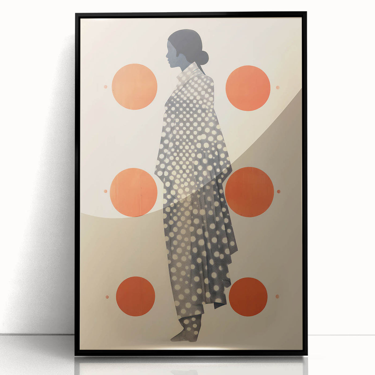 Modern Electric Wall Art - Abstract Silhouette with Vibrant Orange Accents