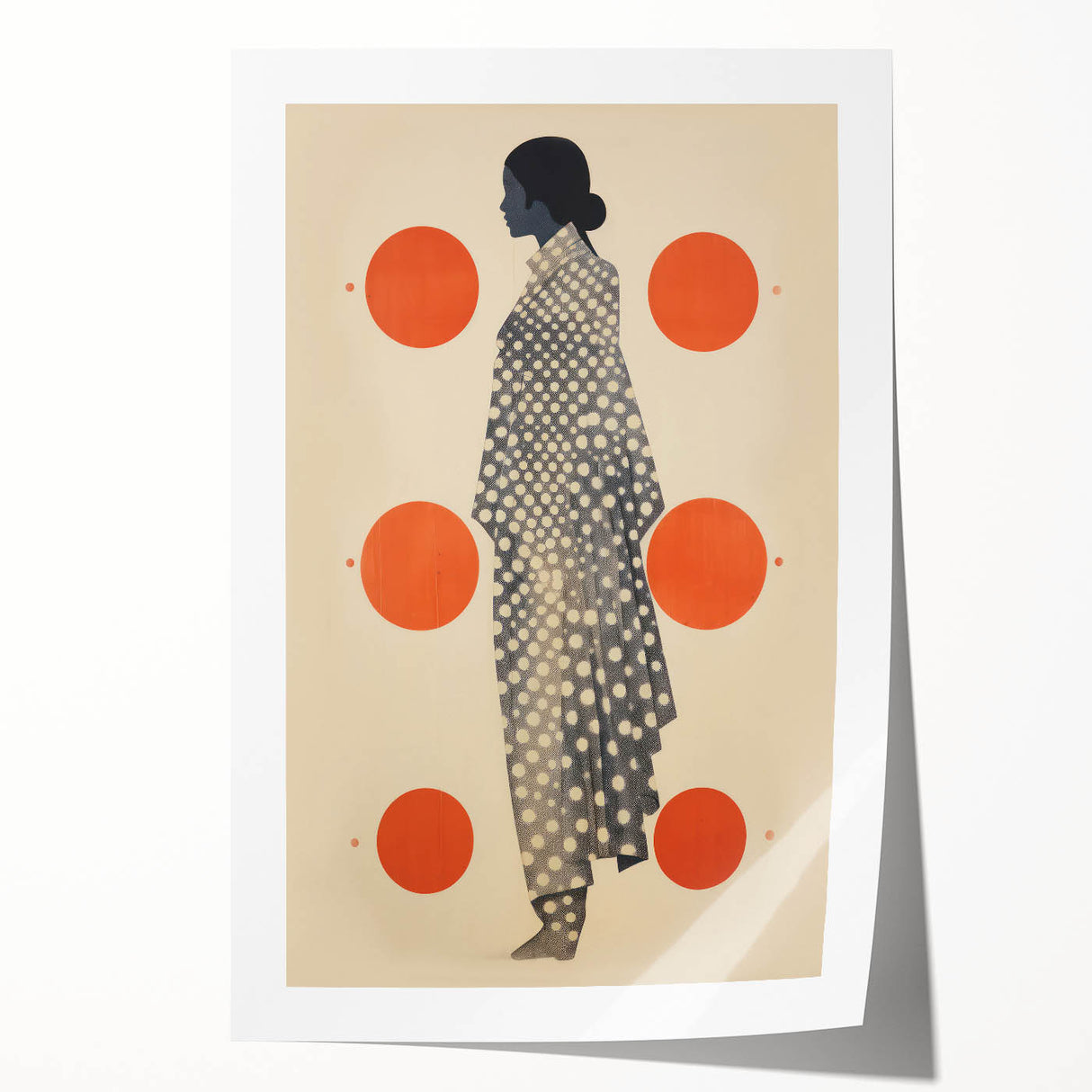 Modern Electric Wall Art - Abstract Silhouette with Vibrant Orange Accents