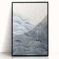 Abstract Electric Wave Art - Flowing Blue and White Modern Decor Canvas