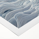 Abstract Electric Wave Art - Flowing Blue and White Modern Decor Canvas