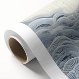 Abstract Electric Wave Art - Flowing Blue and White Modern Decor Canvas