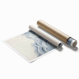 Abstract Electric Wave Art - Flowing Blue and White Modern Decor Canvas