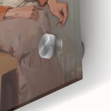 Expressive Electric Wall Art - Warm Portrait of Man in Orange Tones