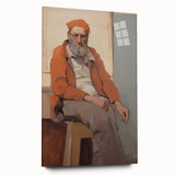 Expressive Electric Wall Art - Warm Portrait of Man in Orange Tones