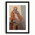 Expressive Electric Wall Art - Warm Portrait of Man in Orange Tones