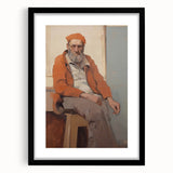 Expressive Electric Wall Art - Warm Portrait of Man in Orange Tones