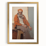 Expressive Electric Wall Art - Warm Portrait of Man in Orange Tones