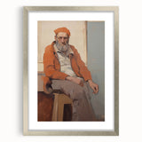 Expressive Electric Wall Art - Warm Portrait of Man in Orange Tones