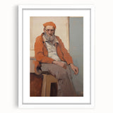 Expressive Electric Wall Art - Warm Portrait of Man in Orange Tones