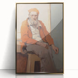Expressive Electric Wall Art - Warm Portrait of Man in Orange Tones