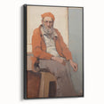 Expressive Electric Wall Art - Warm Portrait of Man in Orange Tones