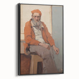 Expressive Electric Wall Art - Warm Portrait of Man in Orange Tones