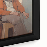 Expressive Electric Wall Art - Warm Portrait of Man in Orange Tones