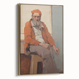 Expressive Electric Wall Art - Warm Portrait of Man in Orange Tones