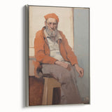 Expressive Electric Wall Art - Warm Portrait of Man in Orange Tones