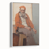 Expressive Electric Wall Art - Warm Portrait of Man in Orange Tones