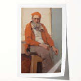 Expressive Electric Wall Art - Warm Portrait of Man in Orange Tones