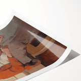 Expressive Electric Wall Art - Warm Portrait of Man in Orange Tones