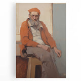 Expressive Electric Wall Art - Warm Portrait of Man in Orange Tones