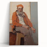 Expressive Electric Wall Art - Warm Portrait of Man in Orange Tones