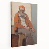Expressive Electric Wall Art - Warm Portrait of Man in Orange Tones
