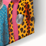 Vibrant Electric Animal Art - Colorful Cat Duo Portrait Modern Canvas