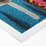 Vibrant Electric Animal Art - Colorful Cat Duo Portrait Modern Canvas