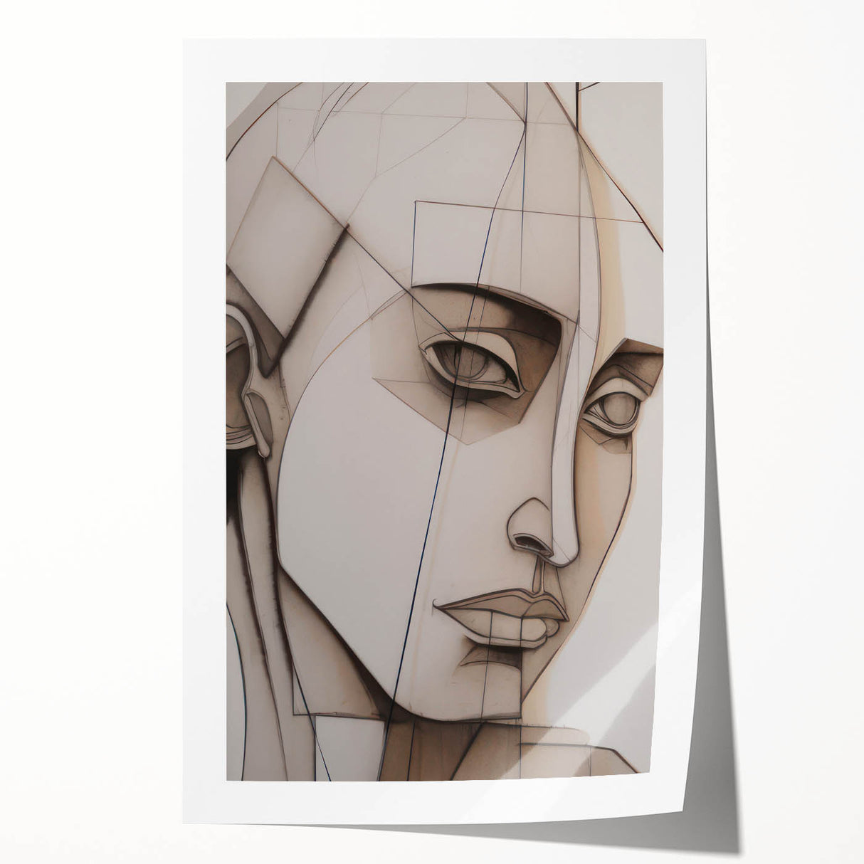 Abstract Electric Portrait - Modern Geometric Art for Contemporary Decor