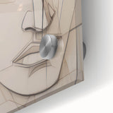 Geometric Electric Portrait - Abstract Minimalist Art for Modern Spaces