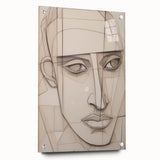 Geometric Electric Portrait - Abstract Minimalist Art for Modern Spaces
