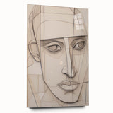 Geometric Electric Portrait - Abstract Minimalist Art for Modern Spaces
