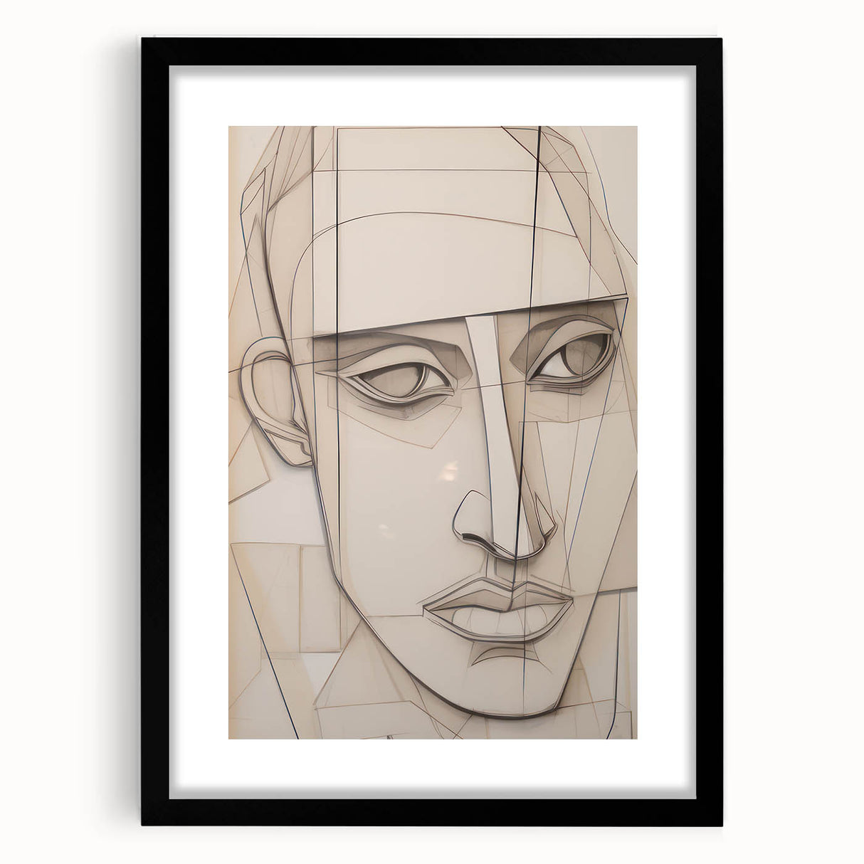 Geometric Electric Portrait - Abstract Minimalist Art for Modern Spaces