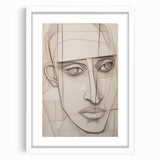 Geometric Electric Portrait - Abstract Minimalist Art for Modern Spaces