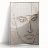 Geometric Electric Portrait - Abstract Minimalist Art for Modern Spaces
